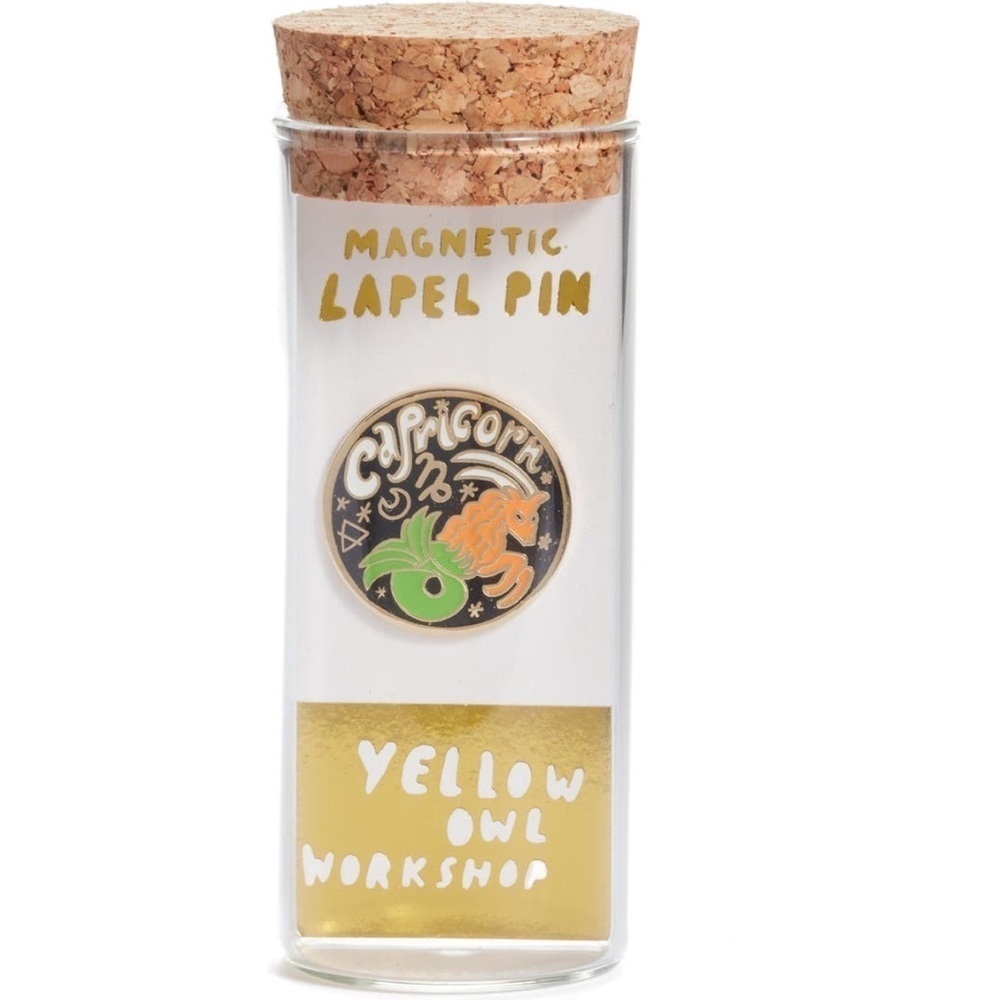 Capricorn Magnetic Lapel Pin by YELLOW OWL WORKSHOP, NWT, For Bundle Purchases